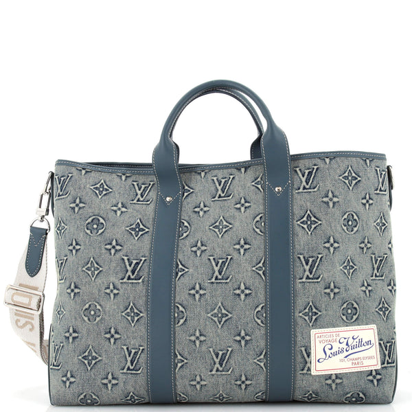 Louis Vuitton Weekend Tote NM Monogram Washed Denim 267838