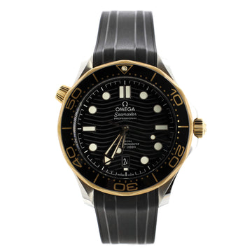 Omega Seamaster Professional Diver 300M Co-Axial Master Chronometer Automatic Watch Stainless Steel and Rubber with Sedna Gold 42