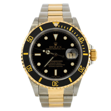 Rolex Oyster Perpetual Submariner Date Automatic Watch Stainless Steel with Yellow Gold 40