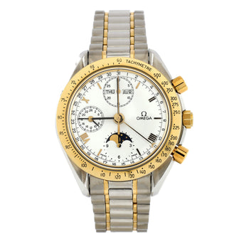 Omega Speedmaster Triple Calendar Moon Phase Chronograph Automatic Watch Stainless Steel and Yellow Gold 39