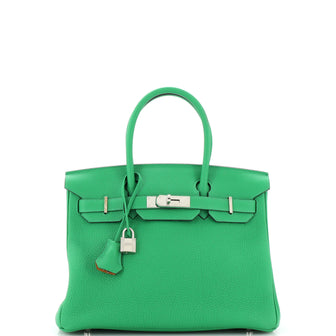 Hermes Birkin Handbag Verso Togo with Palladium Hardware 30