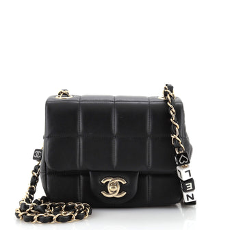 Chanel Monacoco Logo Blocks Square Flap Bag Quilted Lambskin with Resin Mini