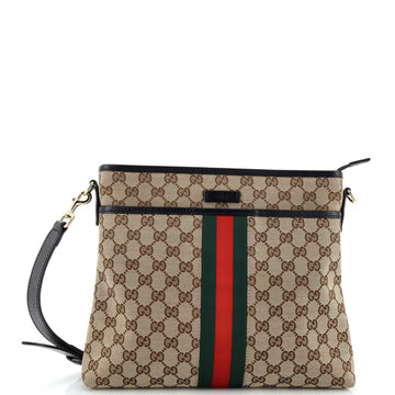 Gucci Front Pocket Web Messenger GG Canvas Small