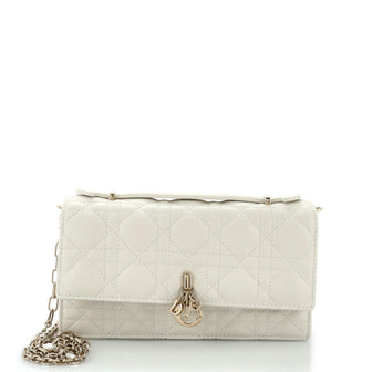 Christian Dior Miss Dior Charms Top Handle Flap Bag Cannage Quilt Lambskin Mini
