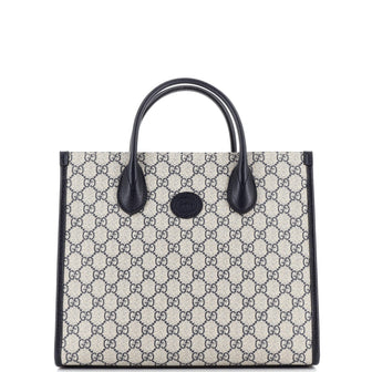 Gucci Structured Top Handle Open Tote GG Coated Canvas Small