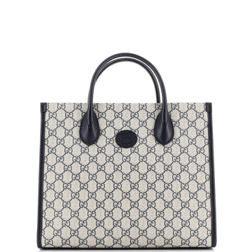 Gucci Structured Top Handle Open Tote GG Coated Canvas Small