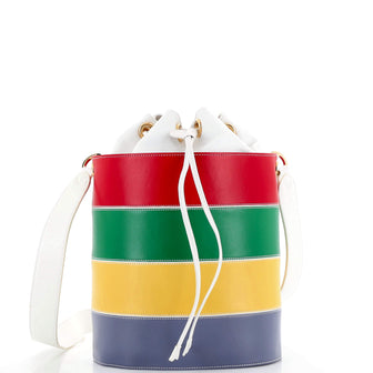 Salvatore Ferragamo Color Block Bucket Bag Leather Small