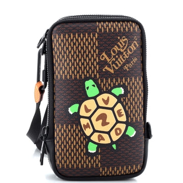 Louis Vuitton Nigo Double Phone Pouch Limited Edition Printed Giant Damier