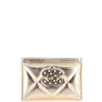 Chanel 19 Card Holder Quilted Leather
