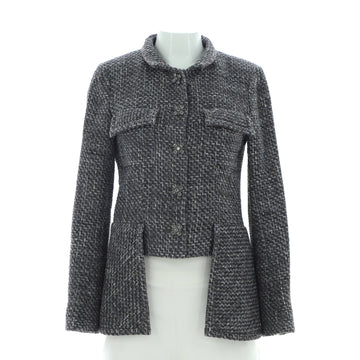 Chanel Women's Two Pocket Stand Collar Jacket Tweed
