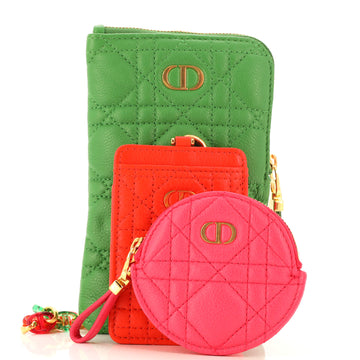 Christian Dior Caro Tri-Pouch Cannage Quilt Calfskin