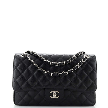 Chanel Classic Double Flap Bag Quilted Caviar Jumbo