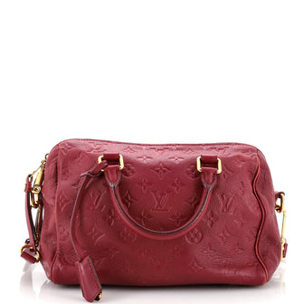 Louis Vuitton Speedy Bandouliere Bag Monogram Empreinte Leather 25