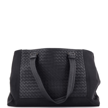 Bottega Veneta Open Tote Intrecciato Nappa and Canvas East West