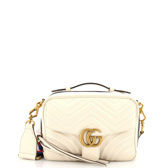 Gucci GG Marmont Zip Around Camera Bag Matelasse Leather Small