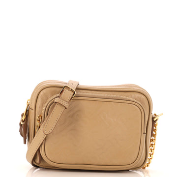 Burberry Camera Bag Monogram Embossed Leather Small