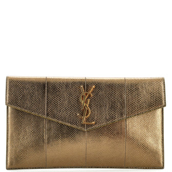 Saint Laurent Uptown Pouch Metallic Karung