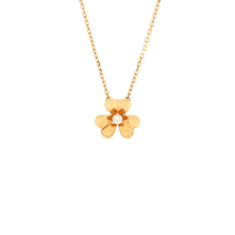 Van Cleef & Arpels Frivole Pendant Necklace 18K Yellow Gold and Diamond Mini