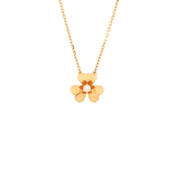 Van Cleef & Arpels Frivole Pendant Necklace 18K Yellow Gold and Diamond Mini