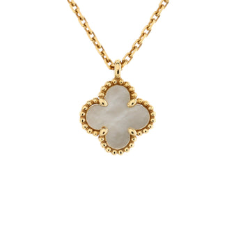 Van Cleef & Arpels Sweet Alhambra Pendant Necklace 18K Yellow Gold and Mother of Pearl