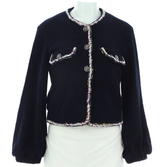 Chanel Women's Two Pocket CC Button Up Jacket Tweed
