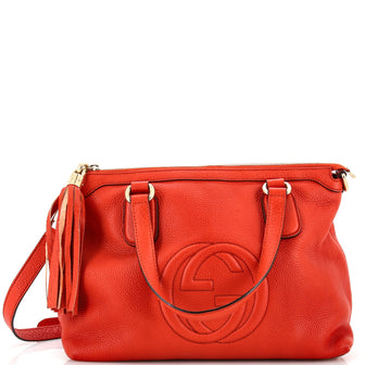 Gucci Soho Convertible Soft Top Handle Bag Leather