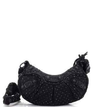 Balenciaga Le Cagole Giant Studs Shoulder Bag Rhinestones XS