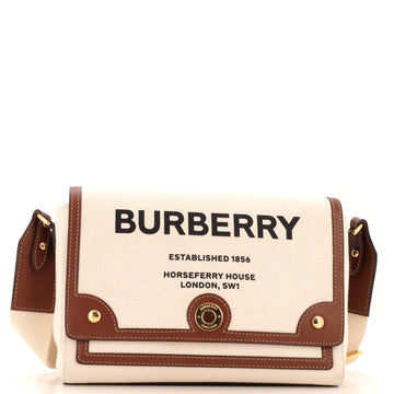Burberry Note Crossbody Bag Canvas with Leather Medium