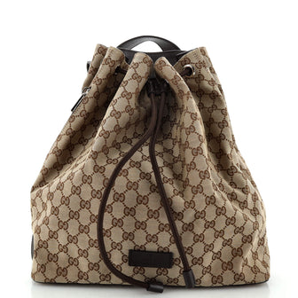 Gucci Drawstring Backpack (Outlet) GG Canvas Medium