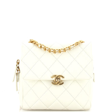 Chanel Chain Melody Flap Backpack Quilted Caviar Small