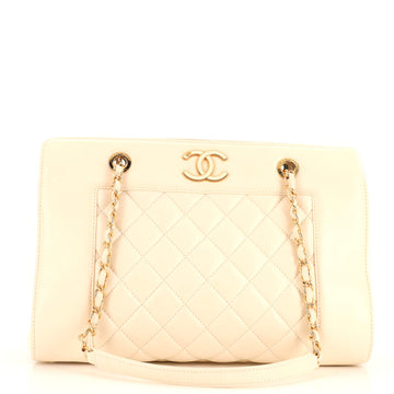 Chanel Mademoiselle Vintage Shopping Tote Quilted Sheepskin Medium