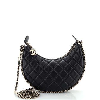 Chanel Chain Around Hook Hobo Quilted Lambskin Small