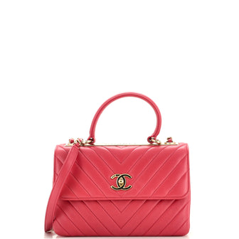Chanel Trendy CC Top Handle Bag Chevron Lambskin Small