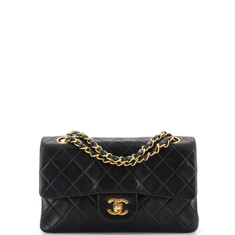 Chanel Vintage Classic Double Flap Bag Quilted Lambskin Small