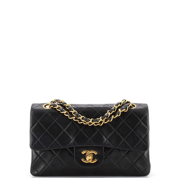 Chanel Vintage Classic Double Flap Bag Quilted Lambskin Small