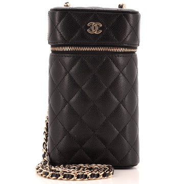 Chanel Classic Vanity Phone Holder with Chain Quilted Caviar