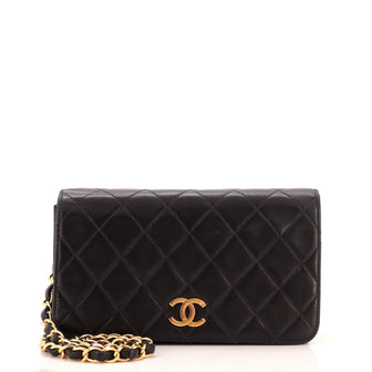 Chanel Vintage Full Flap Bag Quilted Lambskin Mini