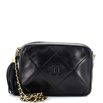 Chanel Vintage Diamond CC Camera Bag Chevron Lambskin Medium