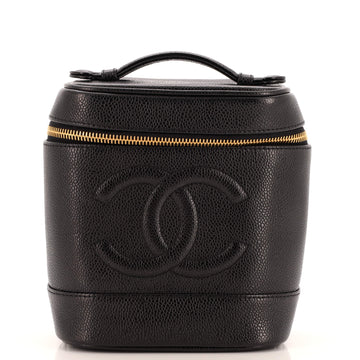 Chanel Vintage Timeless Cosmetic Case Caviar Tall