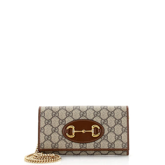 Gucci Horsebit 1955 Chain Wallet GG Coated Canvas