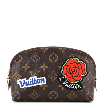 Louis Vuitton Cosmetic Pouch Limited Edition Patches Monogram Canvas
