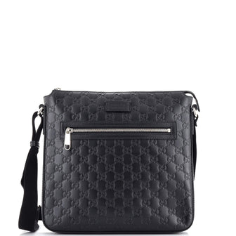 Gucci Signature Zip Messenger Bag Guccissima Leather Medium