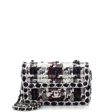 Chanel Classic Single Flap Bag Braided Quilted Tweed Mini