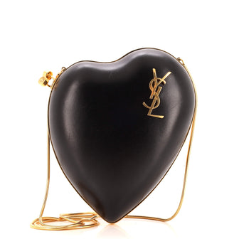 Saint Laurent Love Heart Chain Box Clutch Leather Small