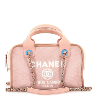 Chanel Deauville Bowling Bag Canvas Small
