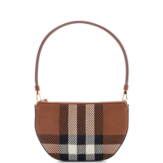 Burberry Olympia Pouch Shoulder Bag Knitted Check