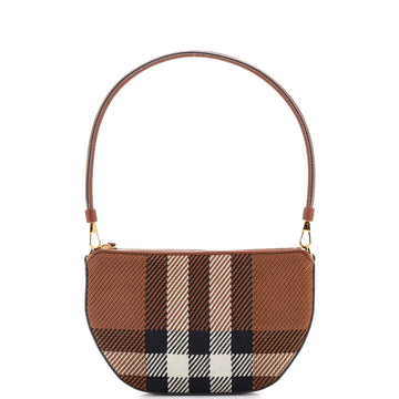 Burberry Olympia Pouch Shoulder Bag Knitted Check