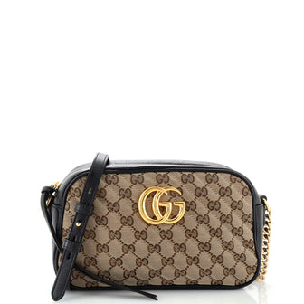 Gucci GG Marmont Shoulder Bag Diagonal Quilted GG Canvas Small