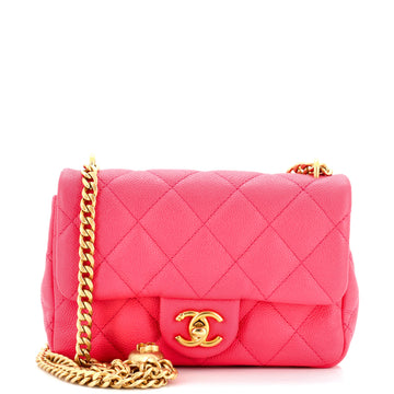 Chanel Sweet Heart Chain Flap Bag Quilted Caviar Mini
