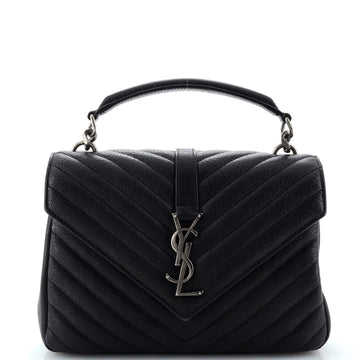 Saint Laurent Classic Monogram College Bag Matelasse Chevron Leather Medium